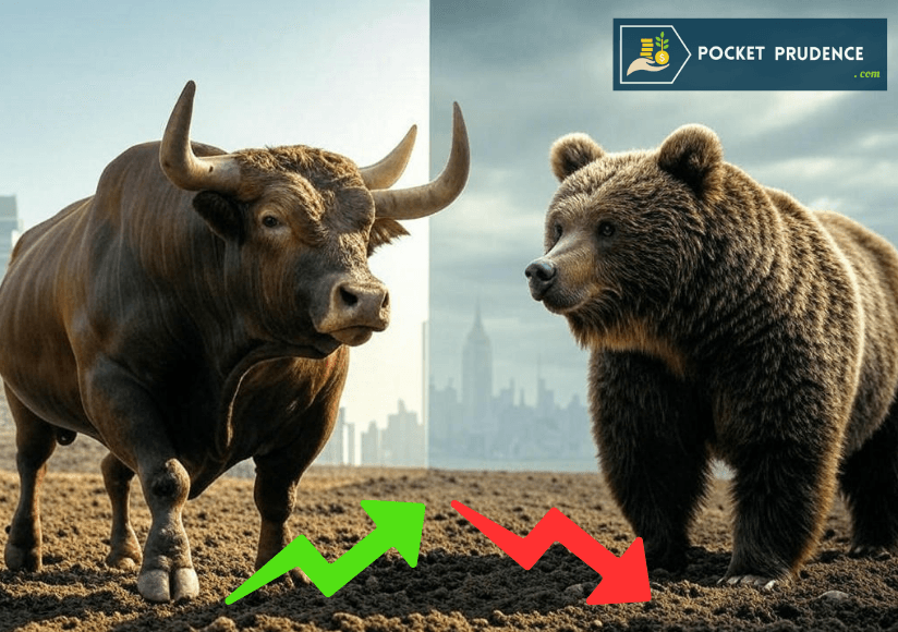 bull vs bear market - illustration image